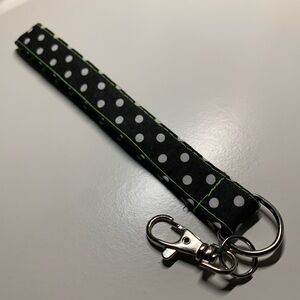 Black and White Polka Dot Keychain
